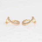 Huggie Serie de Lujo con Zirconias Oro Laminado 18K