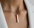 Collar Acero Dije Rectangular