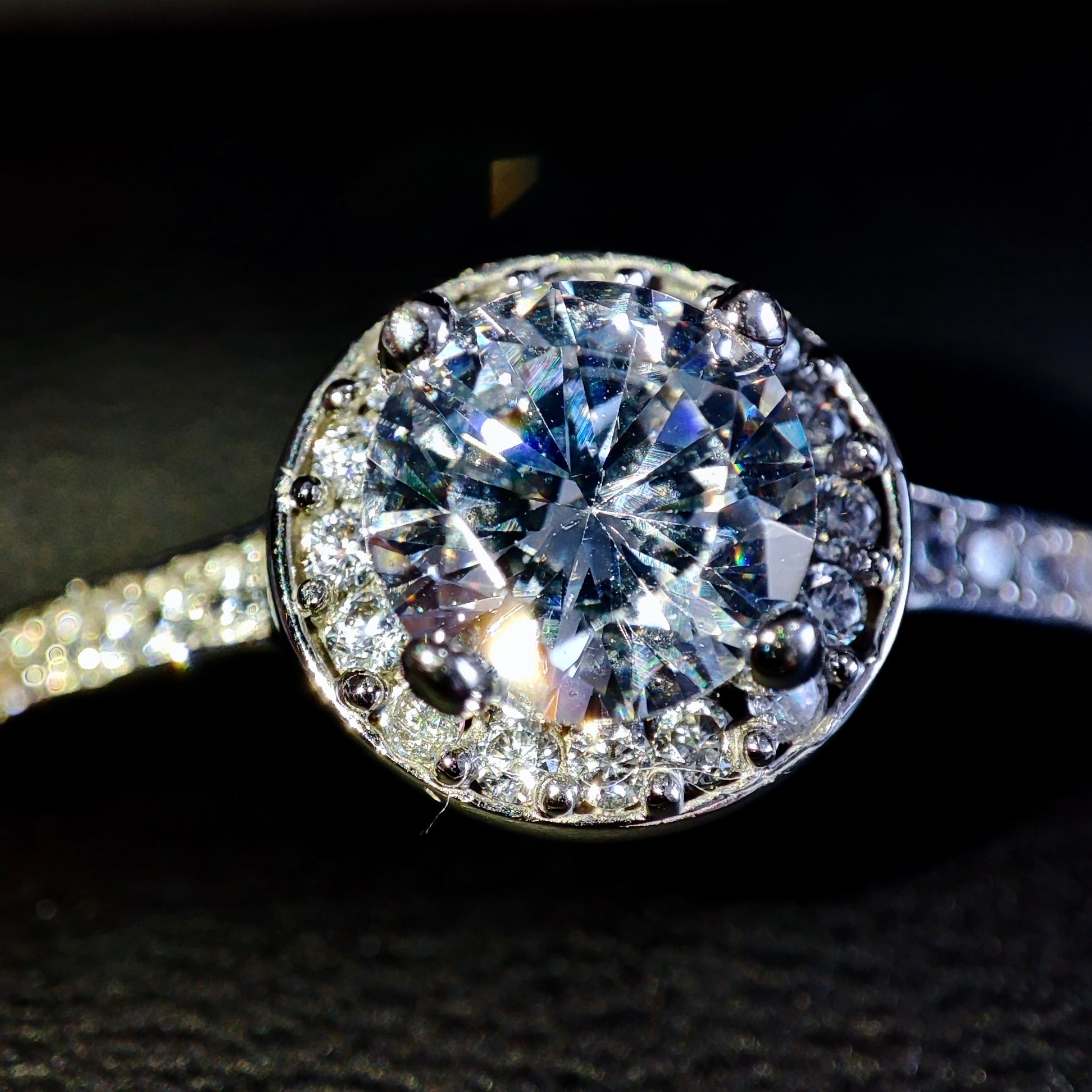 Anillo Oro Blanco 14k Zirconia