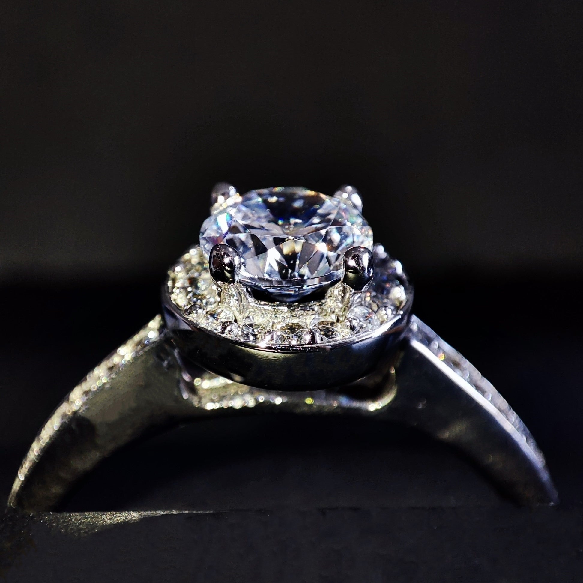 Anillo Oro Blanco 14k Zirconia