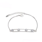 Pulsera con Zirconias Brillantes Chapada en Platino Estilo Elegante