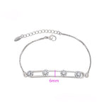 Pulsera con Zirconias Brillantes Chapada en Platino Estilo Elegante