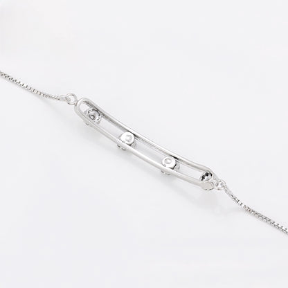 Pulsera con Zirconias Brillantes Chapada en Platino Estilo Elegante