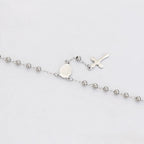Pulsera Rosario Religiosa Chapada en Platino Estilo Clásico
