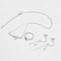 Set de Anillo Aretes y Collar Chapado en Platino con Zirconia Fina