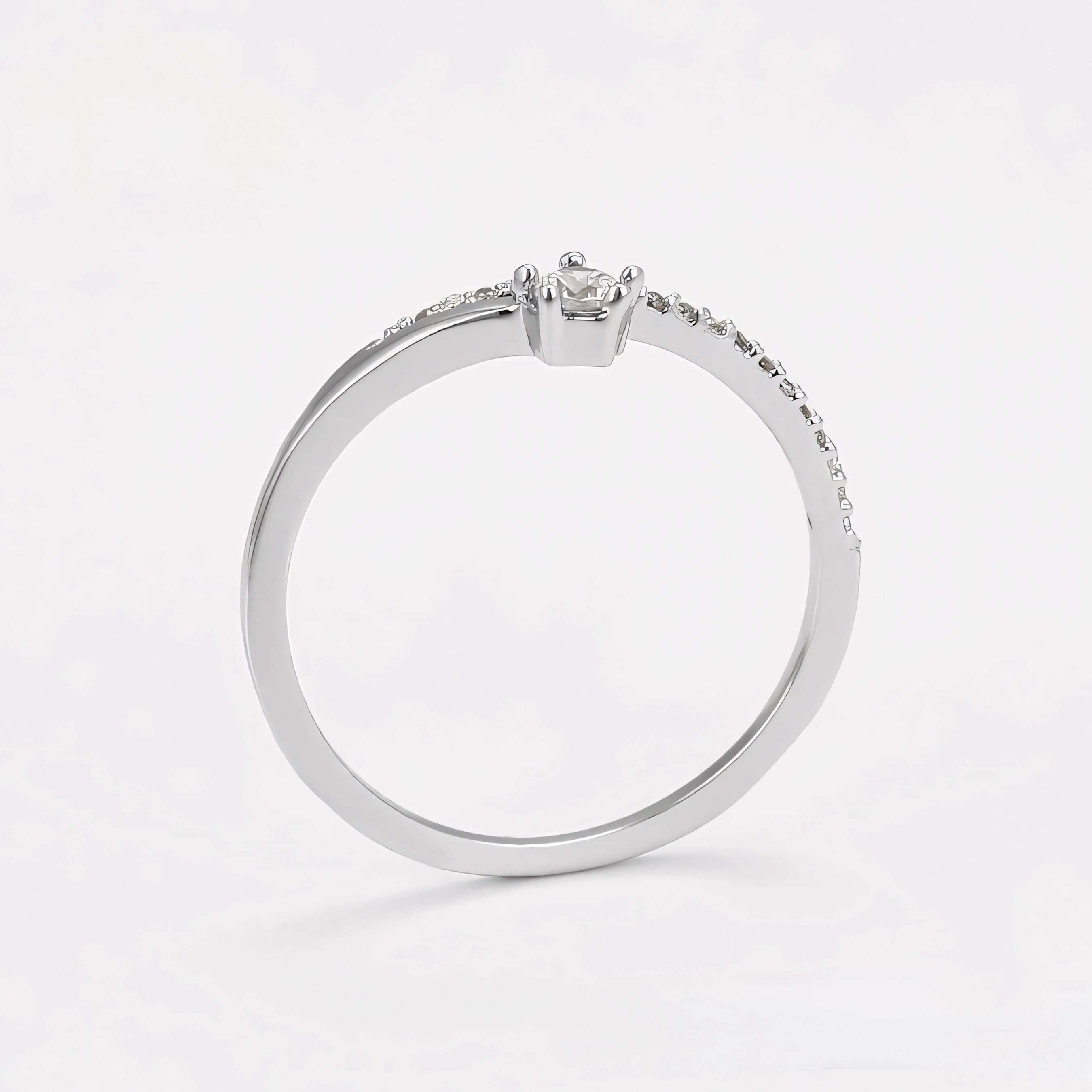 Set de Anillo Aretes y Collar Chapado en Platino con Zirconia Fina