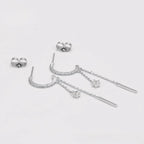 Set de Anillo Aretes y Collar Chapado en Platino con Zirconia Fina