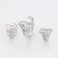 Set de Aretes y Anillo Chapado en Platino con Zirconia