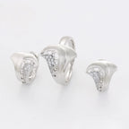 Set de Aretes y Anillo Chapado en Platino con Zirconia