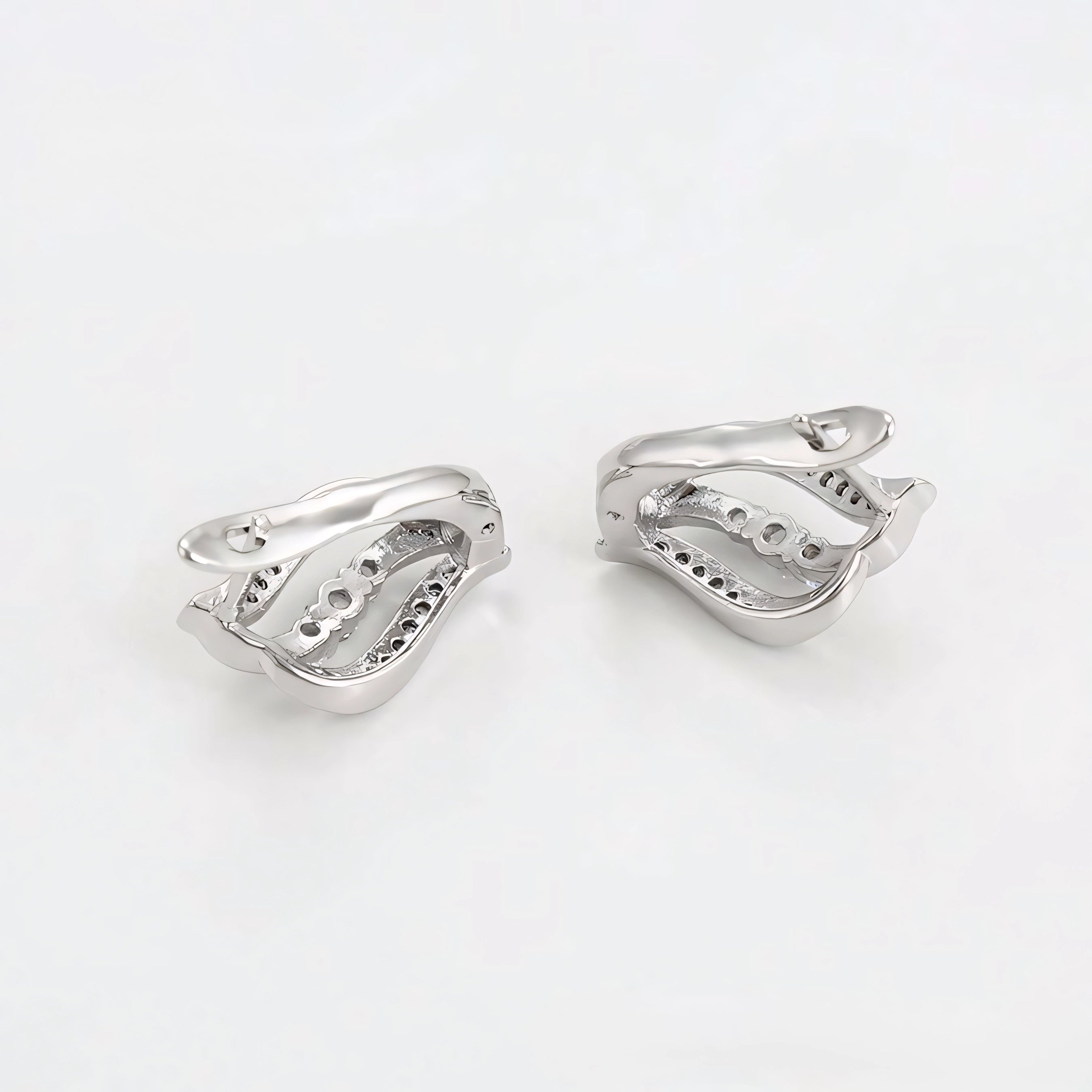 Set de Aretes y Anillo Chapado en Platino Elegante y Moderno