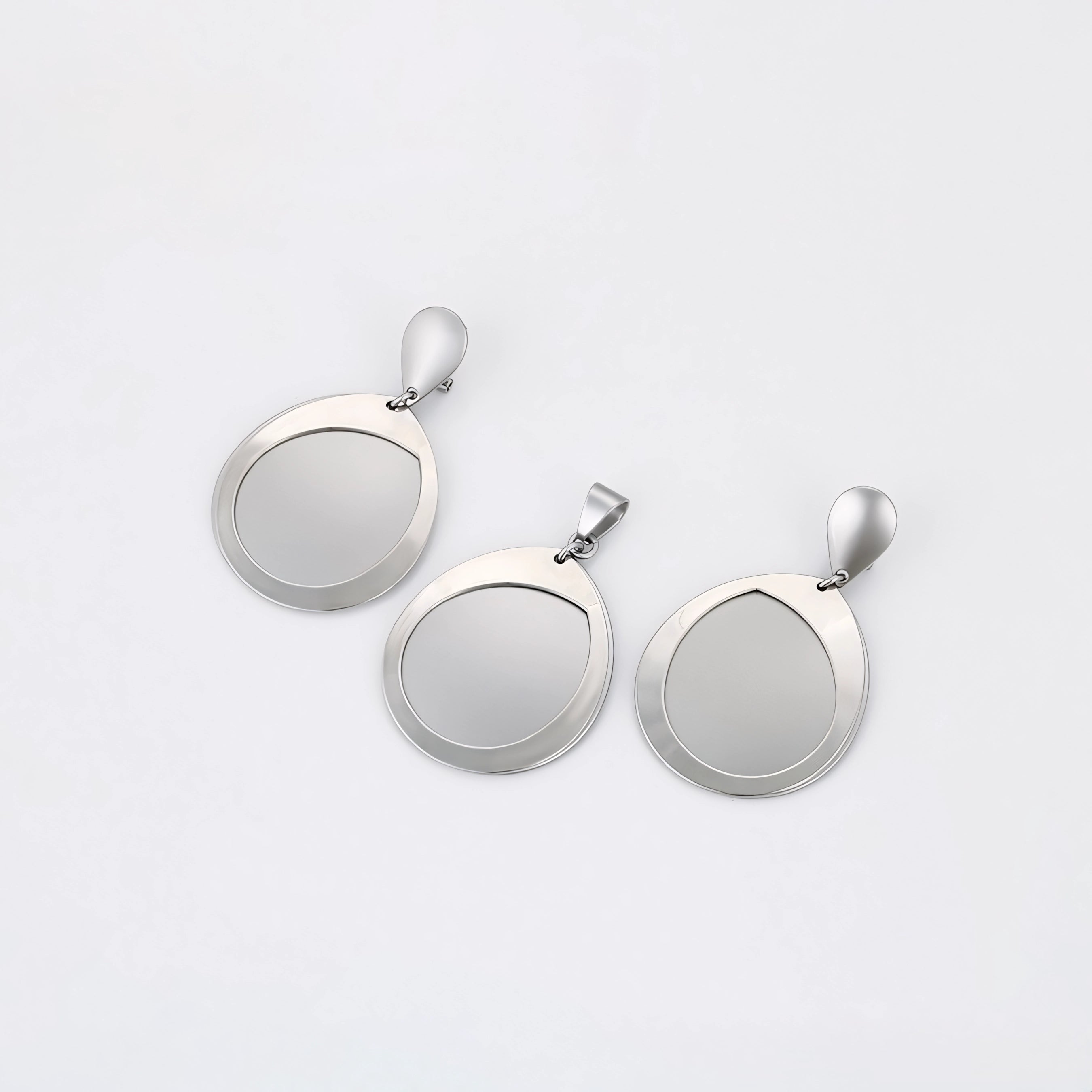 Set de Aretes y Dije Chapado en Platino Elegantes