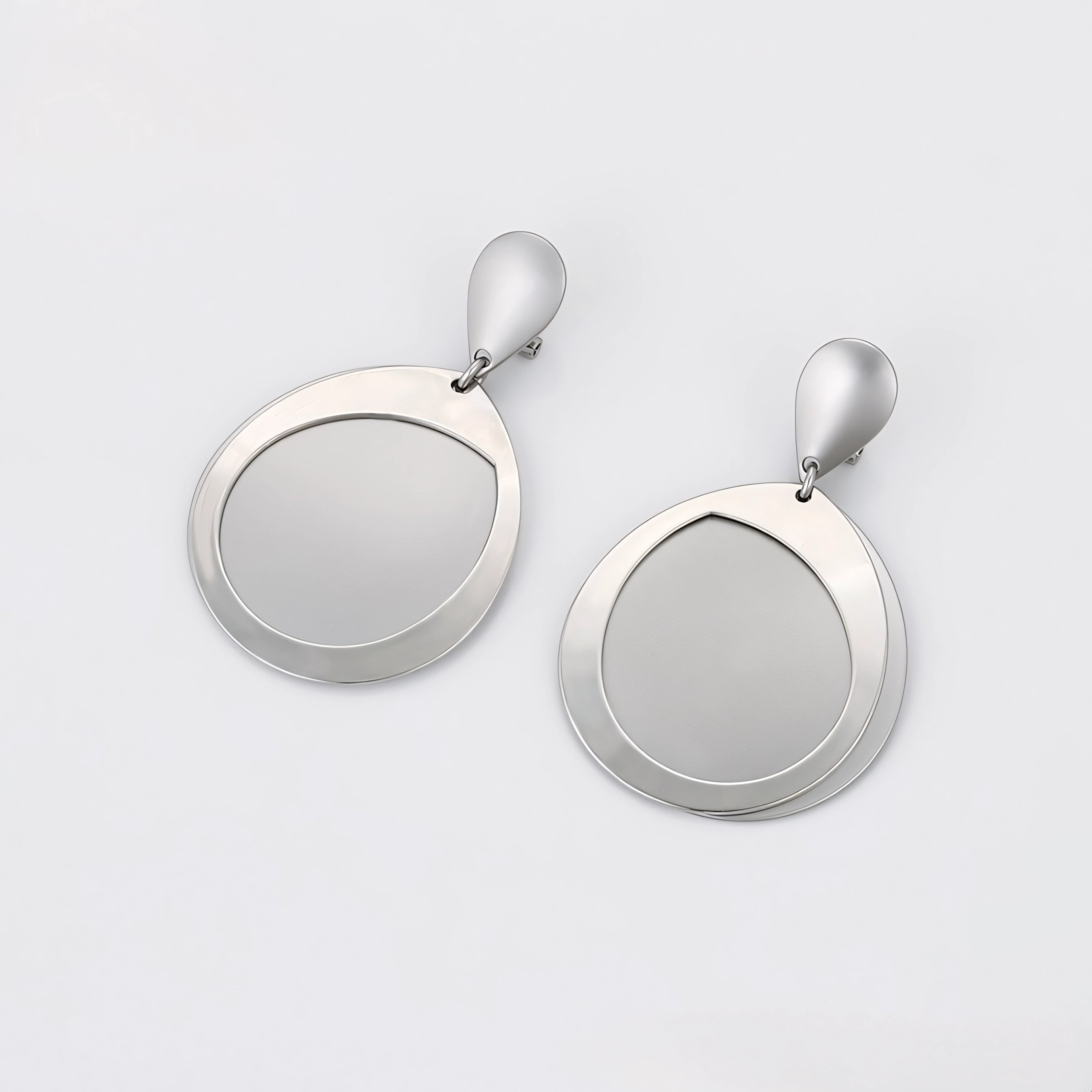 Set de Aretes y Dije Chapado en Platino Elegantes