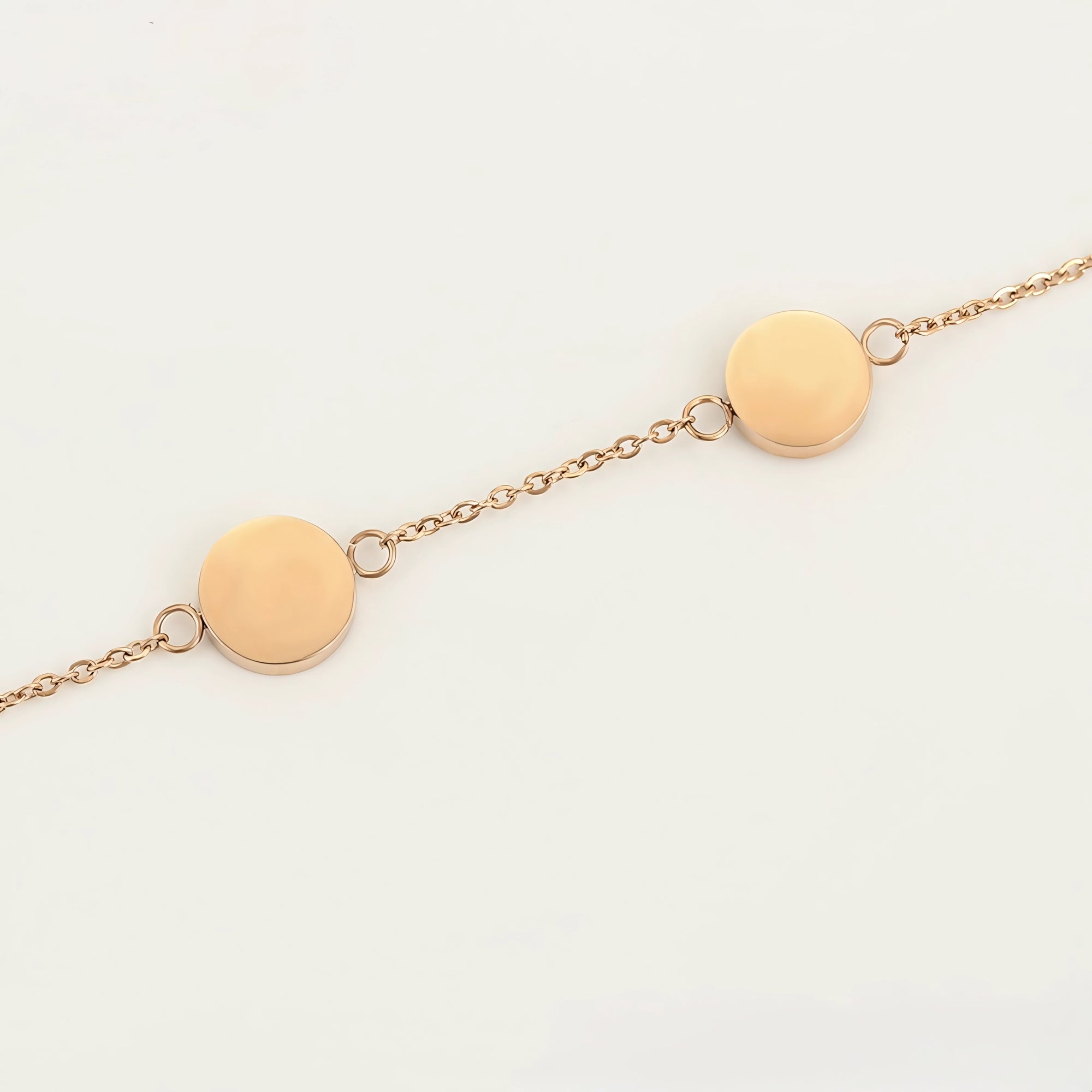 Set de Collar y Pulsera de Acero Inoxidable Oro Rosa con Zirconia