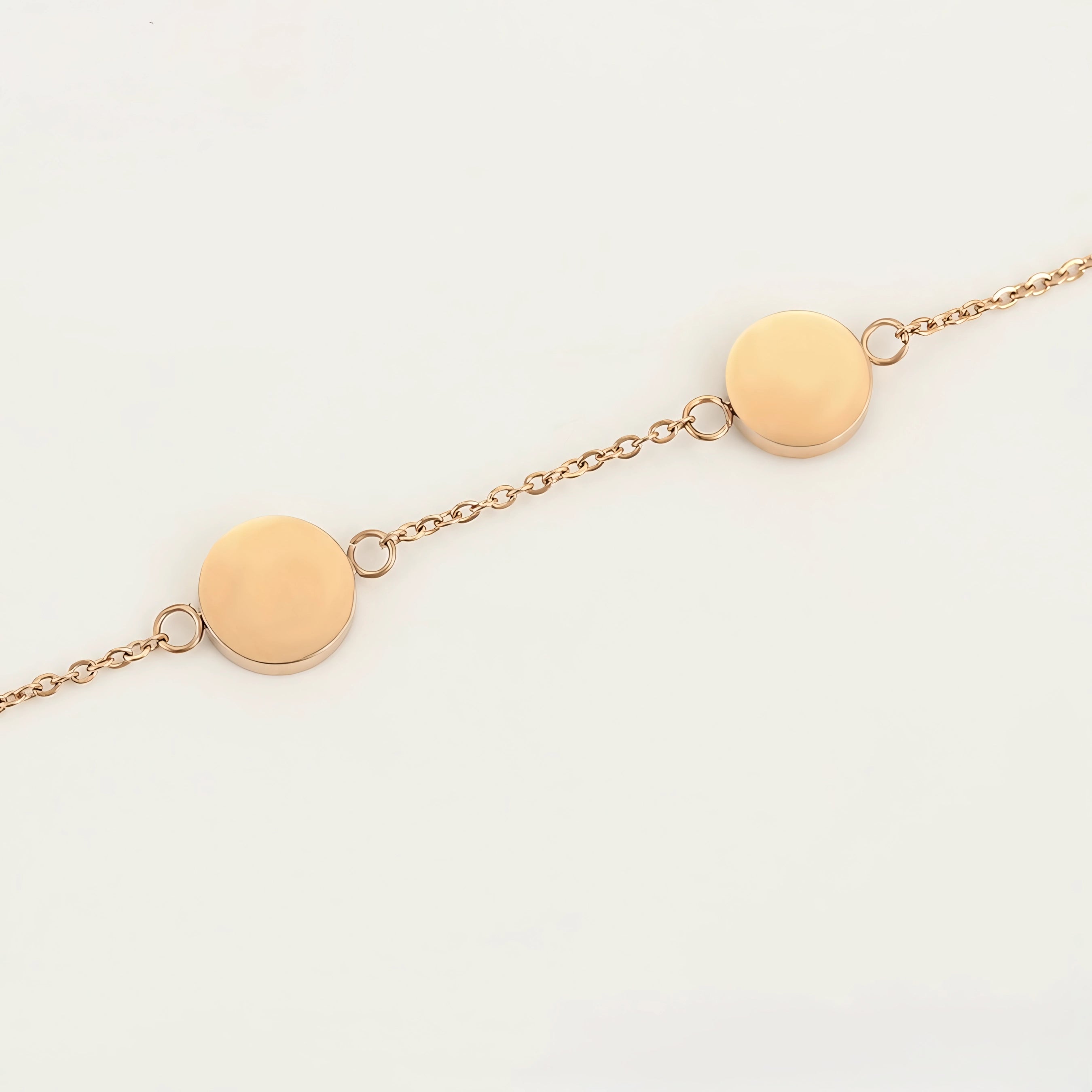 Set de Collar y Pulsera de Acero Inoxidable Oro Rosa con Zirconia