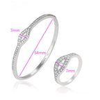 Set de Lujo Anillo Brazalete con Zirconia Incrustada