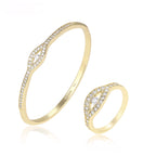 Set de Lujo Anillo Brazalete con Zirconia Incrustada