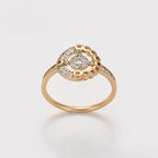 Set de Lujo Aretes Anillo Brazalete y Dije en Oro Laminado 18K