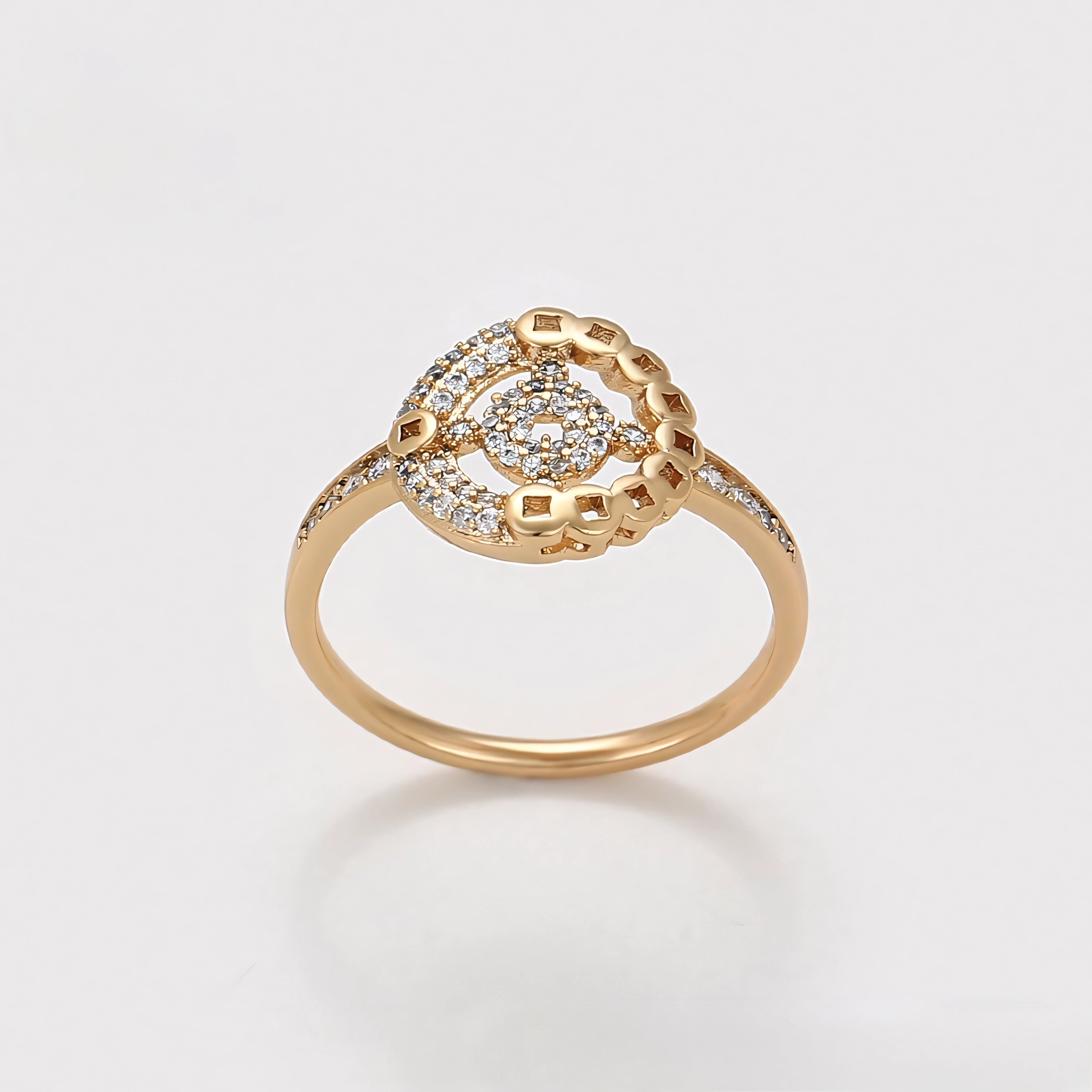 Set de Lujo Aretes Anillo Brazalete y Dije en Oro Laminado 18K