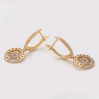 Set de Lujo Aretes Anillo Brazalete y Dije en Oro Laminado 18K