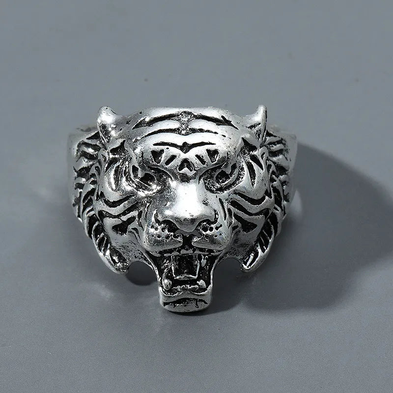 Anillo Acero Cabeza de Tigre