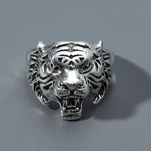 Anillo Acero Cabeza de Tigre