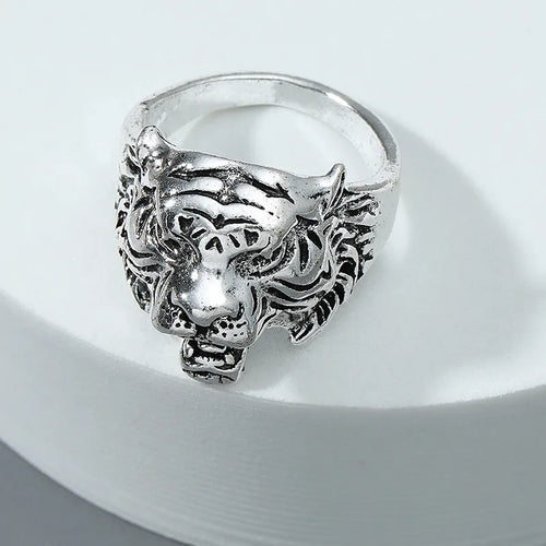 Anillo Acero Cabeza de Tigre
