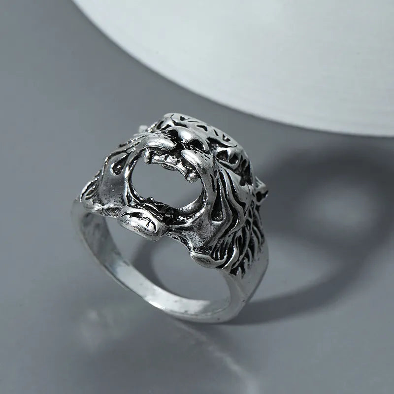 Anillo Acero Cabeza de Tigre